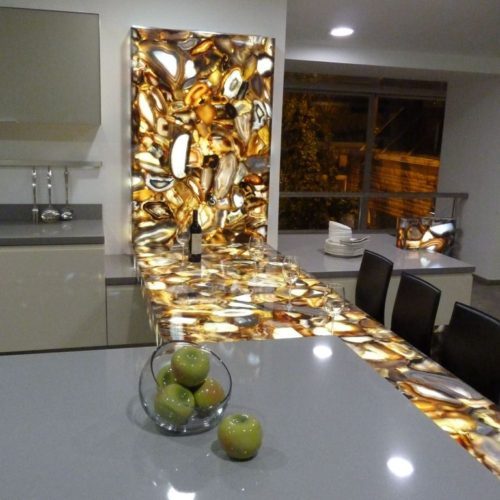 Brown Agate Kitchen Countertop Slab