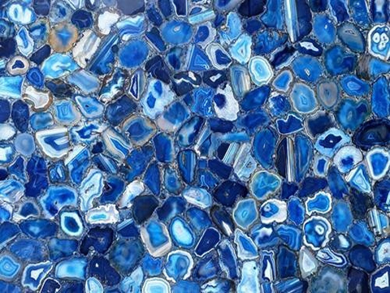 Blue agate slabs